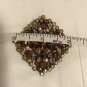 Gorgeous L. Danzic Brown Rhinestone Large Brooch Pin