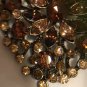 Gorgeous L. Danzic Brown Rhinestone Large Brooch Pin