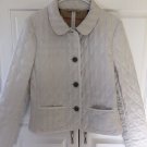 Authentic Burberry Off White Quilted Jacket Size M Medium Excellent