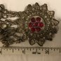 Unique Silver Hand Made Pendant W/ Red Accent