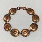 Vintage Etched Southwest Indian Style Genuine Copper Link Bracelet 8” Long