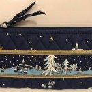 Retired Vera Bradley Rare Blue Holiday Brush Pencil Case