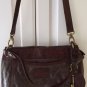 FOSSIL Long Live Vintage Large Brown Leather Messenger Crossbody Bag Purse