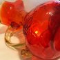 Pretty Hand Blown Orange Yellow Amberina Pitcher Unknown Maker Grapes Leaves