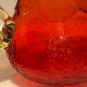 Pretty Hand Blown Orange Yellow Amberina Pitcher Unknown Maker Grapes Leaves