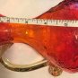 Pretty Hand Blown Orange Yellow Amberina Pitcher Unknown Maker Grapes Leaves