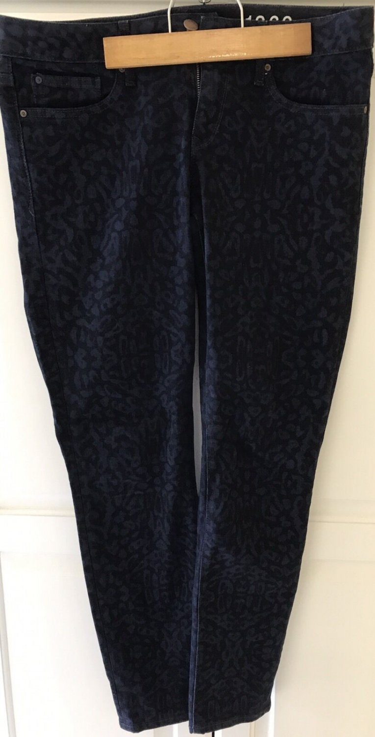 Women's Gap 1969 Always Skinny Stretch Dark Blue With Design Jeans 28