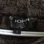 Authentic St. John Couture Marie Gray Shimmer Fringe Jacket Skirt Suit Size 8