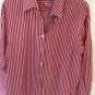 Foxcroft Red Striped Long Sleeve Blouse Shirt Women's Size 8 Wrinkle Free