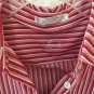 Foxcroft Red Striped Long Sleeve Blouse Shirt Women's Size 8 Wrinkle Free