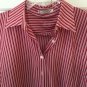 Foxcroft Red Striped Long Sleeve Blouse Shirt Women's Size 8 Wrinkle Free