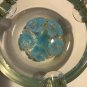 Large Heavy St. Clair ? Ashtray With Blue Flowers