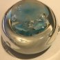 Large Heavy St. Clair ? Ashtray With Blue Flowers