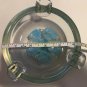 Large Heavy St. Clair ? Ashtray With Blue Flowers