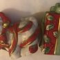 New In Box Fitz & Floyd Kitty Kringle Salt & Pepper Set