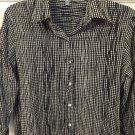 Foxcroft Black & White Striped Long Sleeve Blouse Shirt Size 8 Tucked Fitted