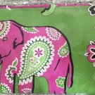 Vera Bradley Retired Cancer Pattern Pink Elephants Limited Edition Silk Scarf