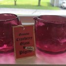Pilgrim Cranberry Glass Cream Pitcher & Sugar Bowl Optic Rib Pattern