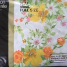 2 Vintage Penn-Prest Percale Yellows Floral Double Bed Flat Sheets New Old Stock