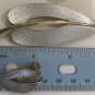 Vintage Signed Pastelli Brushed Silvertone Leaf Brooch Clip-on Earrings Set