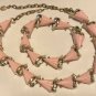 Vintage Unmarked Pink Thermoset Faux Pearl Necklace & Bracelet Set