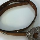 Nocona Brown Sueded Leather Lone Star Studded Size 30 Belt Excellent 3421044