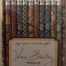 Retired Vera Bradley Set 10 Pencils Bali Blue Bali Gold & Coordinates