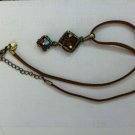 Lia Sophia Necklace Multi Colored Stones On Leather Cord Lia Sophia Necklace Multi Colored Stones On Leather Cord