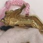 Kenneth Jay Lane Calla Lily High Heel Enamel Shoe Pin & Charm Breast Cancer