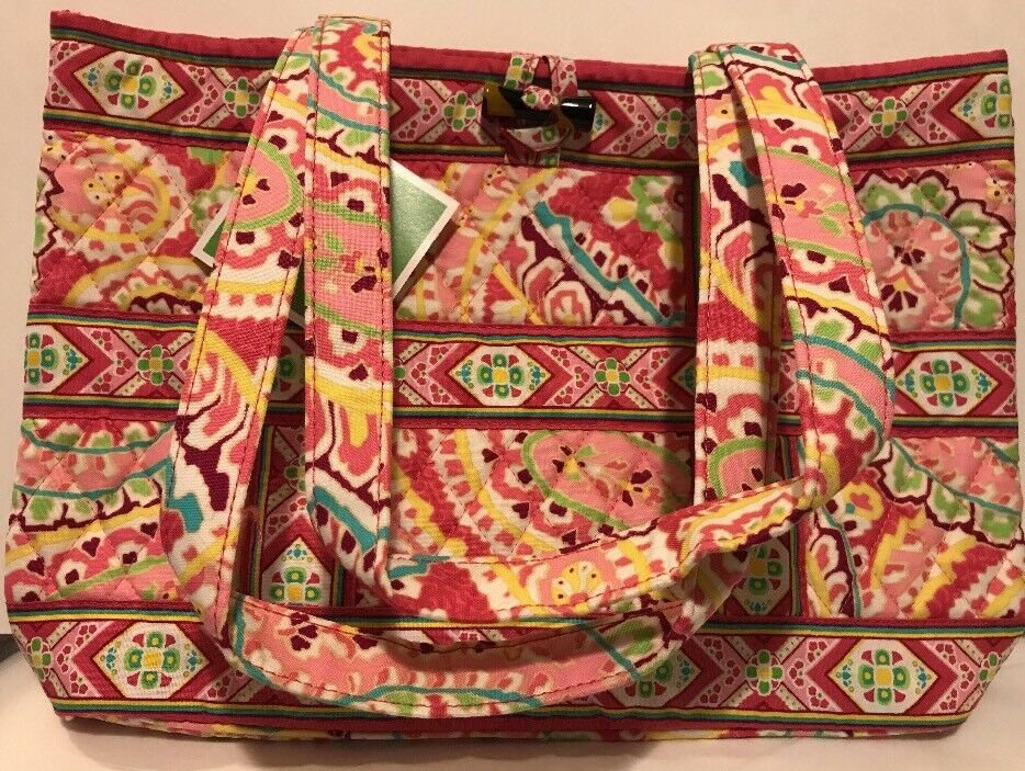 Vera Bradley Retired Rare New Capri Melon Small Tic Tac Tote Bag!