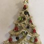Vintage Green & Red Enamel Christmas Tree Pin Brooch by Gerry’s