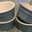 Set of 12 Cermer Ramekins Souffle Cups Cream Off White Ivory & Light Blue 4 oz