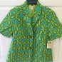 ColdWater Creek La Playa Women's Size 8 NWT Green Aqua Jacket Short Sleeves
