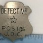 J.D.C. Detective Sergeant Badge Pin Post&acirc;��s Cereal Premium (1930's) Silver Tone