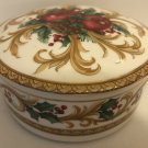Mikasa Holiday Orchard Covered Candy Dish Trinket Box Christmas Covered Lid Gold