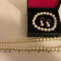 3-PC Set by Avon Faux Pearl Silvertone Necklace Earrings Bracelet Set
