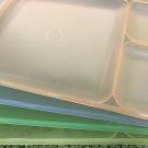 4 Tupperware Divided Lunch Trays Sheer Pastel Cafeteria Picnic Camping EUC
