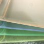 4 Tupperware Divided Lunch Trays Sheer Pastel Cafeteria Picnic Camping EUC