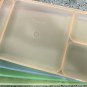 4 Tupperware Divided Lunch Trays Sheer Pastel Cafeteria Picnic Camping EUC