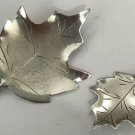 1960s Vintage Stuart Nye NYE Sterling 925 Leaf Pin Brooch Set Of 2