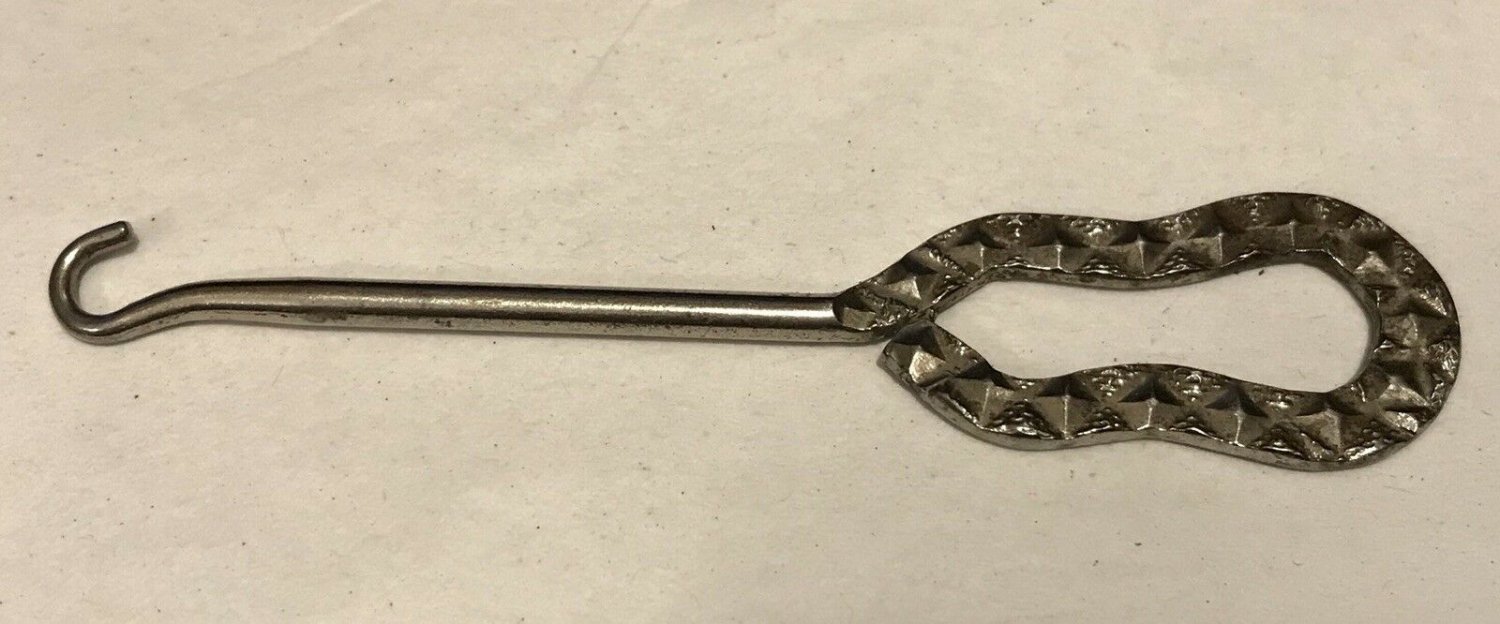 Antique Victorian Advertising Shoe Hook Compliments The Beacon Shoe Store