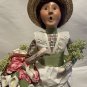2014 Byers Choice Woman Caroler with Basket of Flowers Signed by Joyce Byers