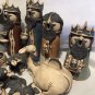 Tami Bier Studio Michigan Art Pottery 15 Piece Nativity Set 1990&acirc;��s Christmas