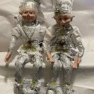 Robert Stanley Home Collection 2021 Poseable Christmas Elf Dolls 16" Set Of 2