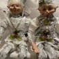 Robert Stanley Home Collection 2021 Poseable Christmas Elf Dolls 16" Set Of 2