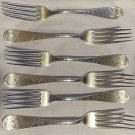 Sterling Silver Set Of 6 Antique Forks Flowers Floral  Towle?