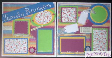 CREATIVE PAPER PIERCING PREMADE SCRAPBOOK PAGES  "FAMILY REUNION" CHQD