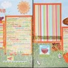 2 CREATIVE 12X12 SCRAPBOOK PAGES "PICNIC TIME" CHQD