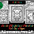 Koala Mindfulness Mandala Coloring Pages, Animals Coloring Printable Sheets PDF