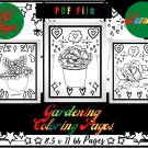Bundle 66 Gardening Flowers, Plants, Succulents, Cacti Morning Work Coloring PDF